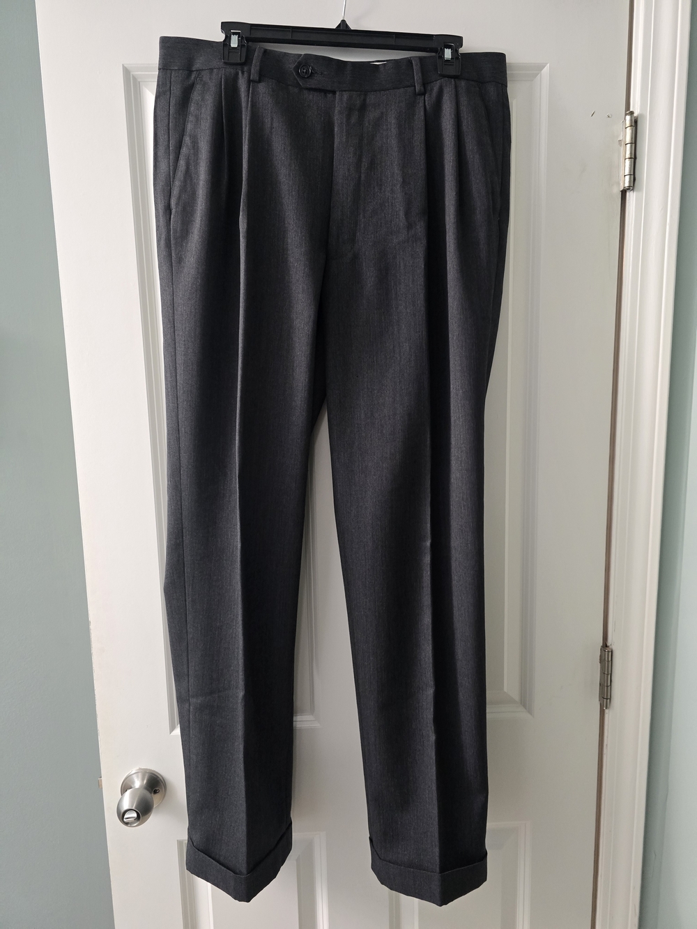 Joseph & Feiss Dark Charcoal Pleated Dress Pants